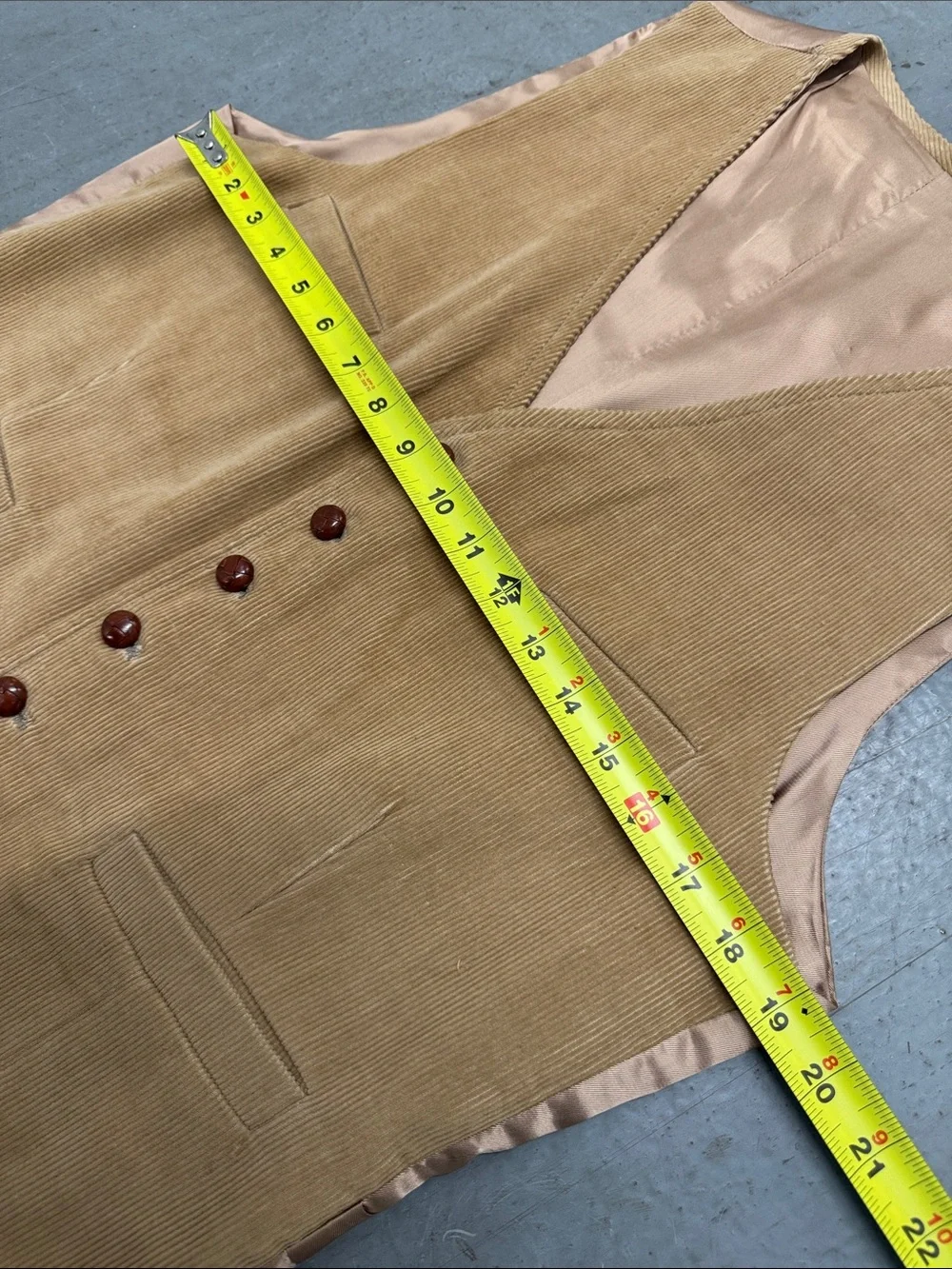 VTG Men's Three-Piece Corduroy Suit in Mustard - Classic Vest, Jacket & Pants 42